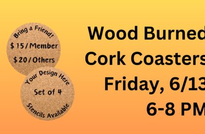 Wood Burned Cork Coasters