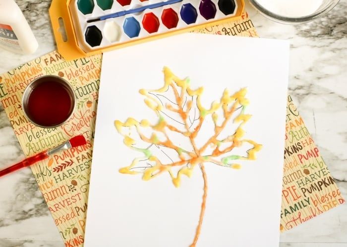 Creation Station – Salt Painting Leaves